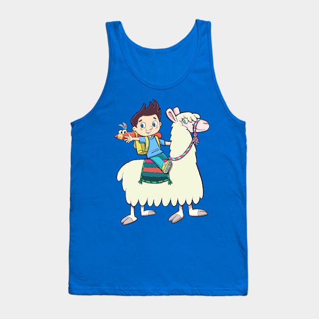 boy student riding a llama Tank Top by duxpavlic